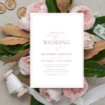 Convite para Casamento de Rosa de Moderno com Cali<br><div class="desc">Trendy, elegante e moderno, este simples e minimalista rosa empoeirado e design de tipografia branca apresenta 'O Casamento de' na caligrafia moderna e no texto Serif como a principal design, e é baseado no nosso melhor convite para chás de panela. A parte traseira da placa apresenta uma textura de rosa...</div>