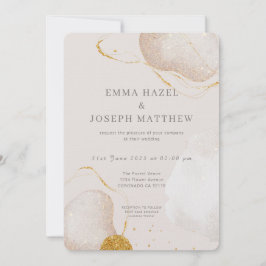 Convite para Casamento de rosa de ouro Moderno