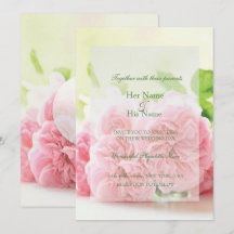 Convite para Casamento de Rosa de Verão Rosa Elega