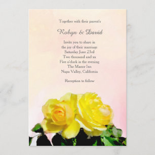 Convite para Casamento de Rosas Amarelas