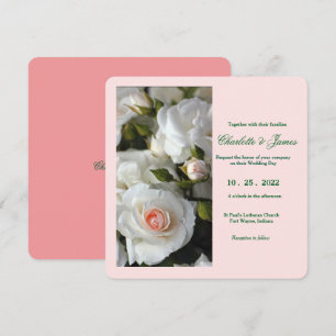 Convite para Casamento de Rosas Brancas