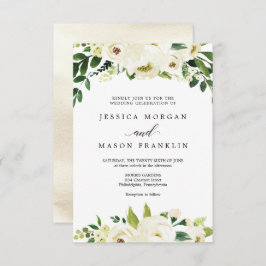 Convite para Casamento de Rosas Brancas