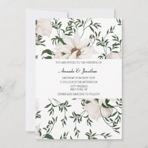 Convite para Casamento de Rosas Brancas Modernas d