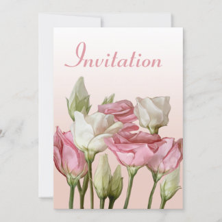 Convite para Casamento de Rosas de Aquarela Branca