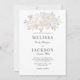 Convite para Casamento de Rosas de Cores d'Água Bl