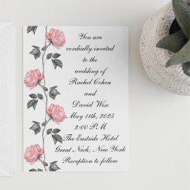 Convite para casamento de Rosas de papel de parede