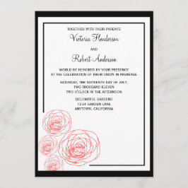 Convite para casamento de Rosas deliciosos, preto