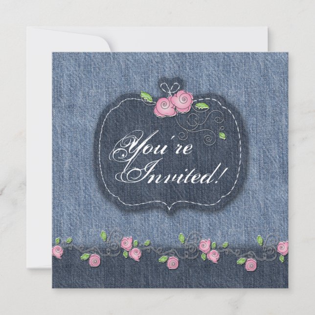 Convite para Casamento de Rosas no Oeste (Frente)