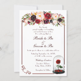 Convite para Casamento de Rosas vermelhas da Water