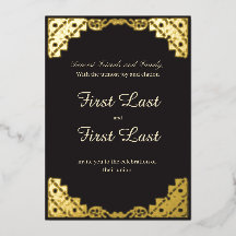 Convite para Casamento de Royalty Escuro