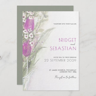 Convite para Casamento de Sage e Floreal Lilac