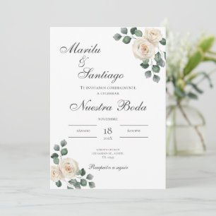 Convite para casamento de Sage Green Floral em esp