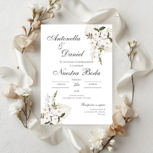 Convite para casamento de Sage Green Floral em esp