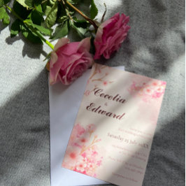 Convite para Casamento de Sakura Cherry Blossom