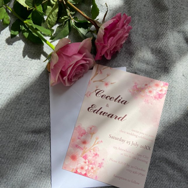 Convite para Casamento de Sakura Cherry Blossom (Criador carregado)
