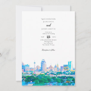 Convite para Casamento de San Antonio Skyline