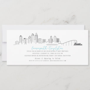 Convite para Casamento de San Diego City Skyline C