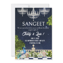 Convite para casamento de Sangeet Mínimo Branco e 