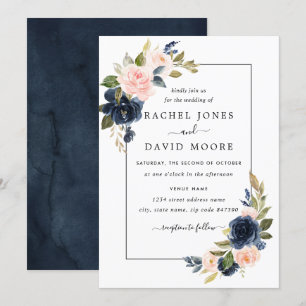 Convite para Casamento de Sangue Floral do Marinho