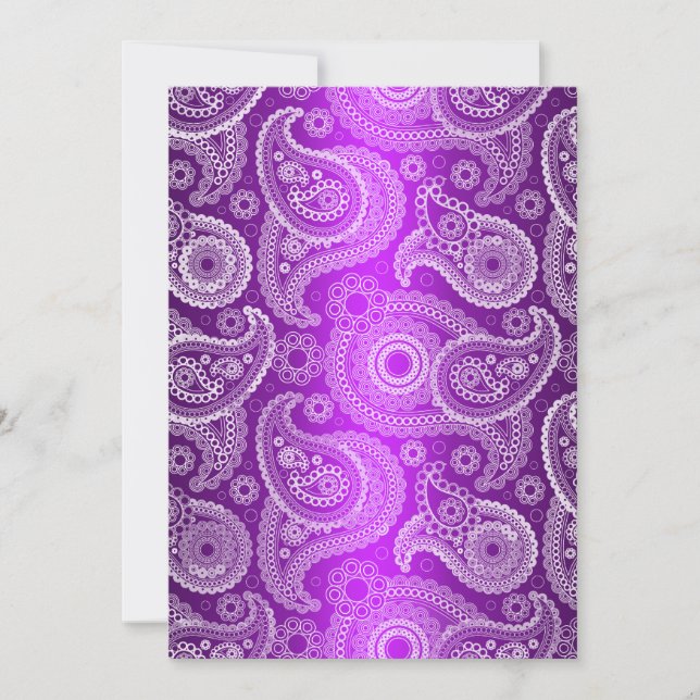 Convite para Casamento de Satin & Paisley Shimmer  (Frente)
