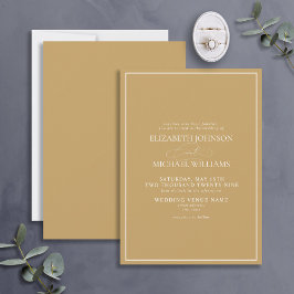 Convite para Casamento de Script Clássico Dourado