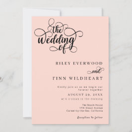 Convite para Casamento de Script de Caligrafia Mod