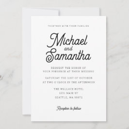 Convite para Casamento de Script de Caligrafia Sim