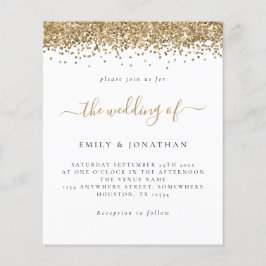 Convite para Casamento de Script de Lusura Dourada