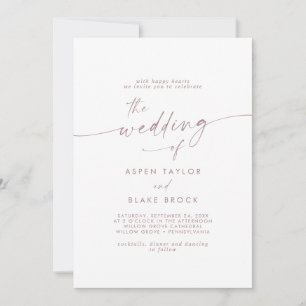 Convite para Casamento de Script Dourado Moderno R