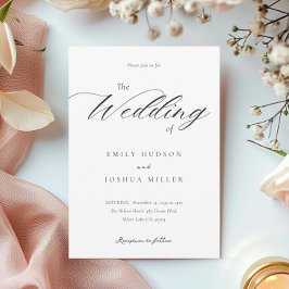 Convite para Casamento de Script Elegante Moderno