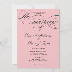 Convite para Casamento de Script Elegante - Preto 