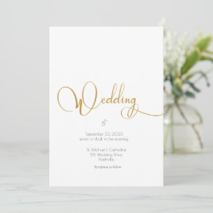 Convite para Casamento de Script Floral Amarelo Br