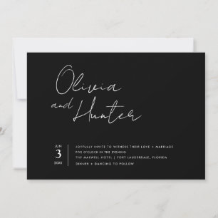 Convite para Casamento de Script Minimalista Moder