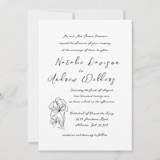 Convite para Casamento de Script Moderno Elegante