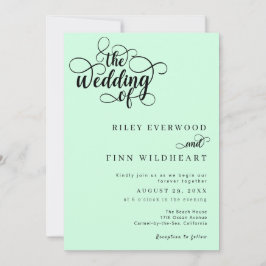 Convite para Casamento de Script Moderno Elegante