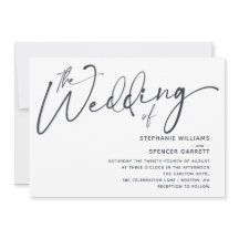 Convite para Casamento de Script Moderno Mínimo Si