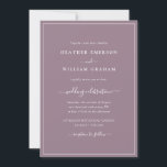 Convite para Casamento de Script Roxo<br><div class="desc">Convite De Casamento De Script Roxo. Faça seu convite de casamento tão memorável quanto seu dia especial com este design e na moda. Apresentando um olhar simples e minimalista com um toque clássico tradicional, este convite moderno apenas para texto apresenta um roteiro de caligrafia manuscrito com um quadro clássico de...</div>