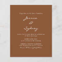 Convite para Casamento de Script Sienna Moderno de