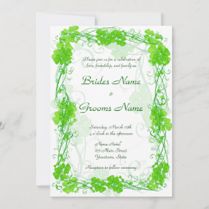 Convite para Casamento de Shamrock Verde