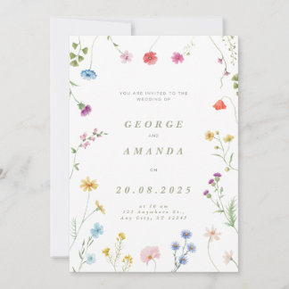 Convite para Casamento de Sinfonia Floral