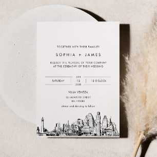 Convite para Casamento de Skyline Baltimore com Fo