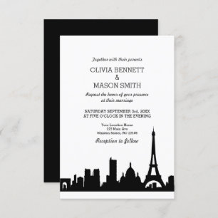 Convite para Casamento de Skyline Cityscape em Par