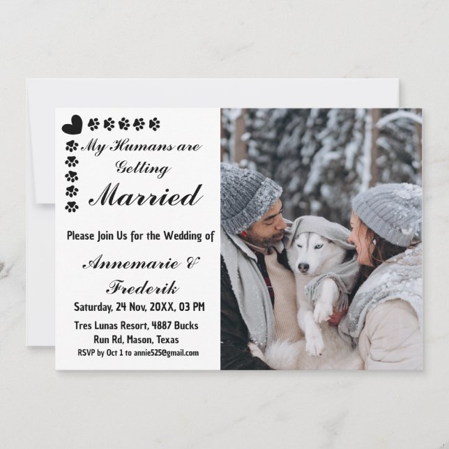 Convite para Casamento de Sobremesas de Cachorro (Frente)