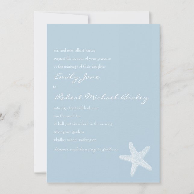 Convite para casamento de Starfish (Frente)