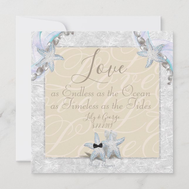Convite para Casamento de Starfish (Verso)