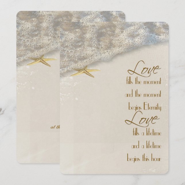 Convite para Casamento de Starfish (Frente/Verso)