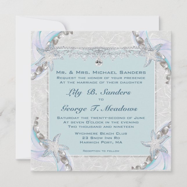 Convite para Casamento de Starfish (Frente)