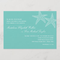 Convite para Casamento de Starfish - Azul
