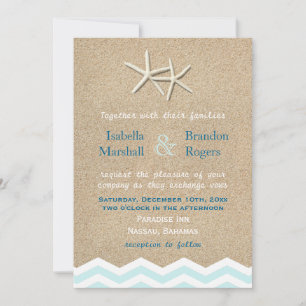 Convite para Casamento de Starfish Chevron
