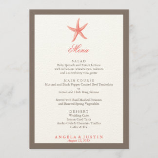 Convite para Casamento de Starfish - CORAL